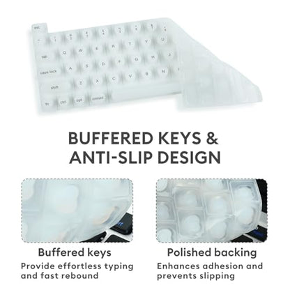 Allinside Keyboard Cover for Long Nails, Compatible with MacBook Neo A18 Pro & MacBook Pro 13/14/16 (2021–2024) & MacBook Air 13/15 (2020–2024), Raised Heart-Shaped Silicone Skin, White - color: 02 White