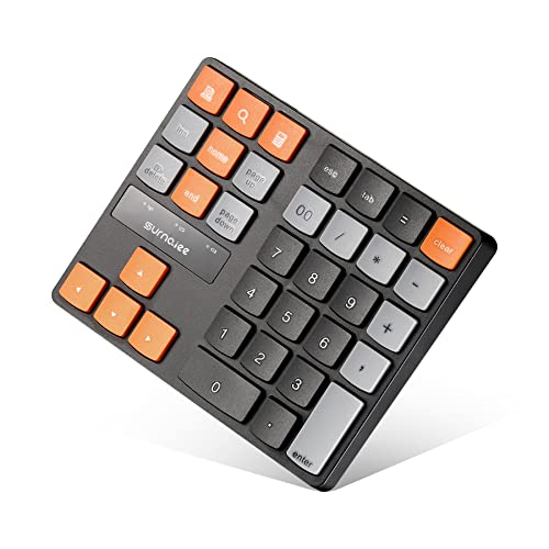 SurnQiee Bluetooth Numeric Keypad, Wireless Number Pad 35-Keys Financial Accounting Rechargeable Number Keyboard for Laptop Desktop, PC, Notebook - color: 35 keys - Bluetooth