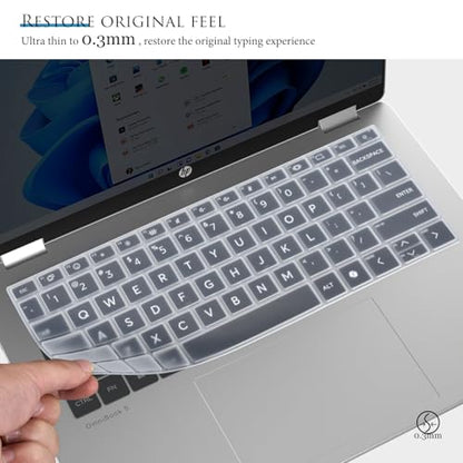 Keyboard Cover Skin for 14" HP OmniBook 5 Flip 14-fp0000 14-fp0057nr / OmniBook 5 AI PC 14-he0099nr 14-he0017nr / OmniBook Laptop 14-fe1048nr(Not for OmniBook X Flip 14-fm 14-fk 16-ar)-Clear - color: Clear