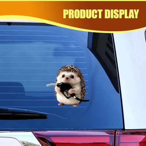 Animal Car Fuel Tank Sticker Decal, Funny Vinyl Automotive Fuel Lid Sticker, Self-Adhesive Water-Resistant Vehicle Exterior Body Decal Decoration for Cars, Trucks, SUVs, Laptops(Hedgehog) - size: Hedgehog