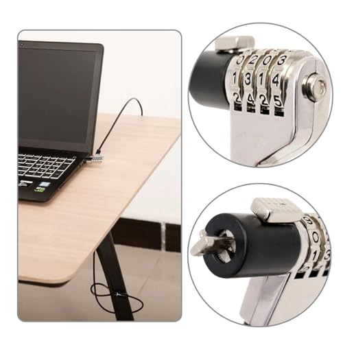 Laptops Lock,Computer Slot Plate Secure Computer Combination 4 Digital Password Protective Computer Cable Security