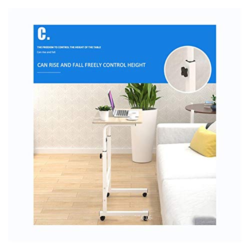 GaRcan Overbed Table Wheels The Sofa Overbed Table Rolling Table Tilting Overbed Table with Wheels Rolling Laptop Table Overbed Desk Rolling Laptop Stand Over Bed Desk (80 * 40 Walnut Color) - color: 80*40 Walnut Color