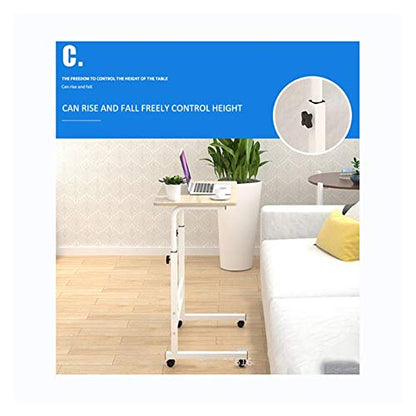 GaRcan Overbed Table Wheels The Sofa Overbed Table Rolling Table Tilting Overbed Table with Wheels Rolling Laptop Table Overbed Desk Rolling Laptop Stand Over Bed Desk (80 * 40 Walnut Color) - color: 80*40 Walnut Color