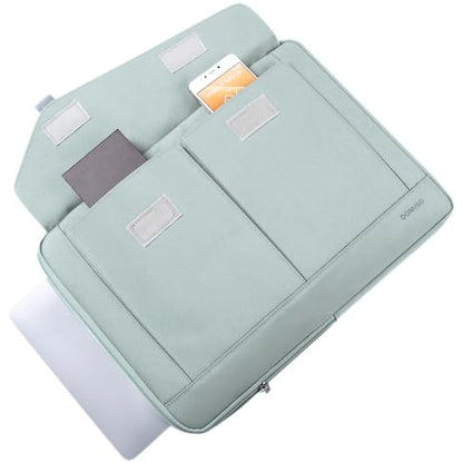 DOMISO 17-17.3 Inch Laptop Sleeve Bag Business Briefcase Messenger Bag Compatible with 17.3" Dell Computer/HP Pavilion 17/ProBook 470/MSI GS73VR Stealth PRO/LG Gram 17,Deep Mint Green - color: Deep Mint Green, size: 17 - 17.3 Inch