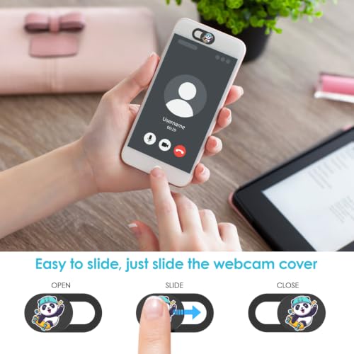 Webcam Cover, 0.03 inch Ultra Thin Laptop Camera Cover, Anti Hacking Camera Cover for MacBook, iMac, Cell Phone, Tablet, Desktop PC, iPad and iPhone 6/7/8 Plus, Great for Protect Privacy & Security - color: Energetic Panda