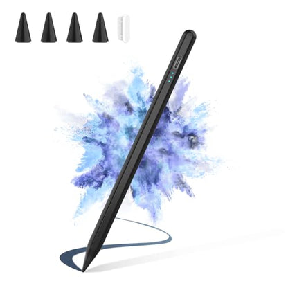 HZD Apple Pencil for iPad 2025-2018 Faster Charge Stylus Pen,Black | with Tilt Sensitivity & Palm Rejection & Magnetic Compatible iPad 11/10/9/8/7/6, Pad Air 3/4/5, Pro 12.9"/11",Mini 6/5, M2/M4 - color: Black
