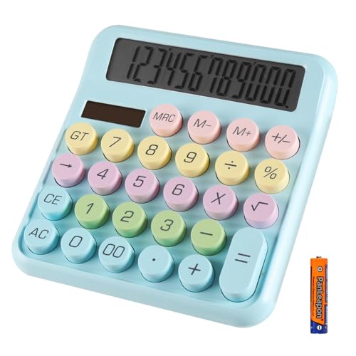 Large Computer Electronic Calculator Counter Solar & Battery Power 12 Digit Display Multi-Functional Big Button for Business Office School Calculating (HY-2208) - color: HY-2208
