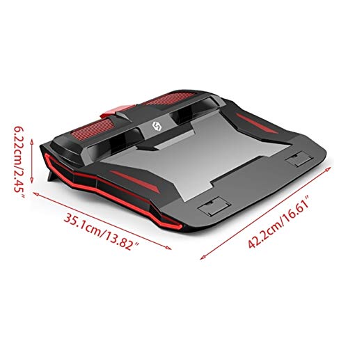 RGB Game Laptop Cooler Adjustable Notebook Bracket 3000 RPM Powerful Air Flow Cool Pad 12-17 Inch Laptop(Colorful) - color: Colorful