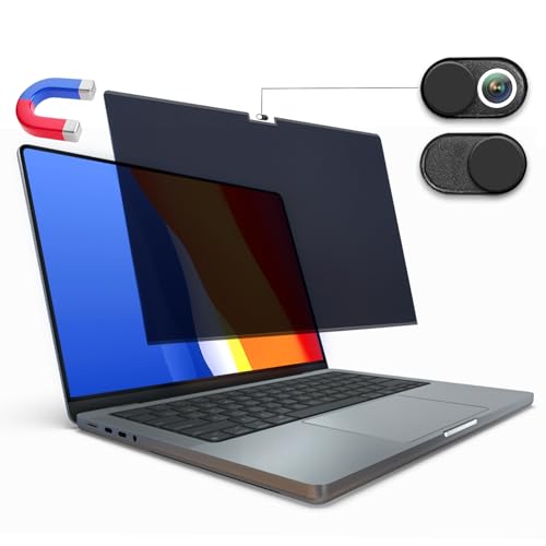Magnetic Privacy Screen for MacBook Pro 16 inch (2021-2025 M1-M4 Max), Anti-Glare, Blue Light Protector, Scratch Resistant, Removable Laptop Filter Private Shield & Webcam Cover - size: 16 inch