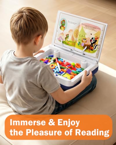 Multifunctional Kids Lap Desk with Storage Cushion (MINI) | Magnetic Pannel, Tablet & Book Stand – Portable iPad Lap Desk for Kids Drawing Writing Learning Playing