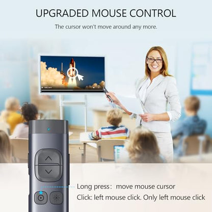 N97s Presentation Clicker for Powerpoint Presentations with Digital Pointer | Red Laser, Metal Housing, Magnifier/Highlight/Mouse Left Click, TV Screen & Projector Clicker, Built-in Storage Receiver - color: Red - BLE&USB-A