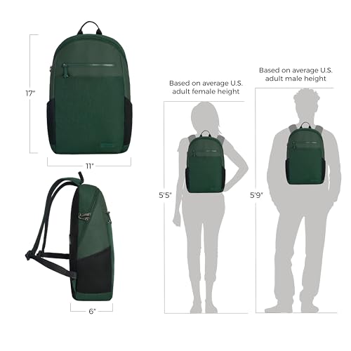 Travelon Anti-Theft Metro Backpack with RFID blocking pouch - color: Forest Heather