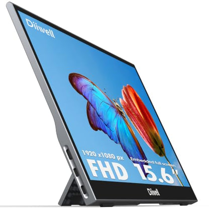 Portable Monitor 15.6'' FHD 1080P -Gaming Ultra-Slim Portable Laptop Monitor with Kickstand & Speakers - IPS Display for PC, MAC, Phone, Xbox, PS5 - USB C & HDMI Connectivity（WokeView Neo）