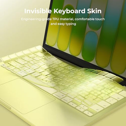 EooCoo Premium Keyboard Cover Skin Protector, Laptop Accessories Compatible with 2026 2025 2024 2023 2022 2021 M5-M1 Pro/Max MacBook Pro 14/16, M5-M2 MacBook Air 13/15, 2026 Mac Neo 13, Citrus Clear - color: Citrus Clear