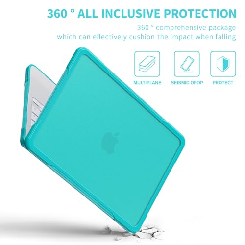 Batianda Ultimate Rugged Case for MacBook Neo 13 Inch 2026, Light Blue | Fits Model A3404, Shock-Absorbing TPU Bumper, Carbon Fiber Side Texture, Matte Rugged Shockproof Hybrid Protective Shell - color: Light Blue