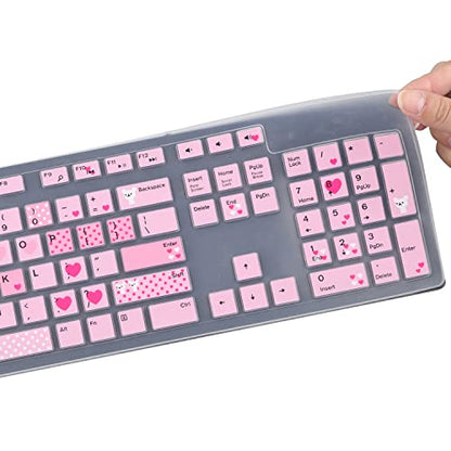Keyboard Cover Skin for Dell KM636 KB216 KB216t KB216d KB216p Wired & Wireless Keyboard, Dell Optiplex 5250 3050 3240 5460 7450 7050, Dell Inspiron Desktop 24" 27" 5400 5490 7700 7790 3475 3670 3477 - color: Lovly