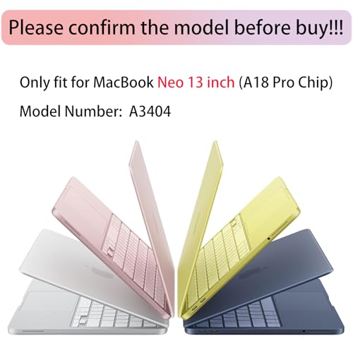 Teryeefi Anti-Crack Case Cover for MacBook Neo 13 inch 2026 Release A3404 | flexible TPU/shockproof/ ultra thin /lightweight/ anti fingerprint / with keyboard cover screen protector/Tropical Flower - color: Tropical Flower & Leaf