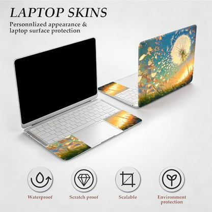 DEGDFSGR 12.1-15.6 Inch Universal Reusable Laptop Skin Sticker Decal, Waterproof Removable Protector for Notebook Cover, Scratch-Resistant Vinyl Cuttable Full Wrap Sticker, Dandelion Sunset - color: Dandelion Sunset