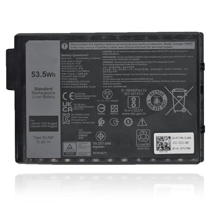 XVJNP Laptop Battery Compatible with Dell Latitude 5430 7330 Rugged Latitude P148G P148G001 P149G P149G001 Series 6JRCP 06JRCP M0TN3 0M0TN3 KD1CT 451-BCWQ 53.5Wh 4457mAh 11.4V - size: 5.08*3.39*0.59 inch XVJNP