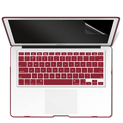 IBENZER Compatible with MacBook Pro 13 Inch Case 2015 2014 2013 end 2012 A1502 A1425, Hard Shell Case with Bag & Keyboard Cover & Screen Film for Old Version Mac Pro Retina 13, Wine Red, R13-WR+3SP - color: Wine Red