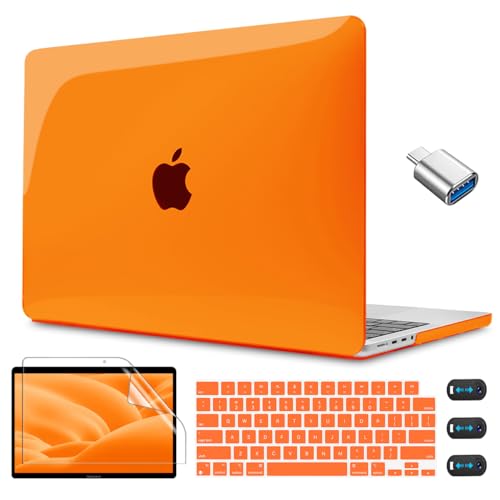 CISSOOK Orange Case for MacBook Pro 14 Inch 2026 2025 2024 2023 Release A3434 A3112 A3185 A3401, Ultra Slim Hard Shell Case Keyboard Cover for MacBook Pro 14 M5 M4 M3 M2 M1 - Clear Orange - color: Pro14inch-Clear Orange
