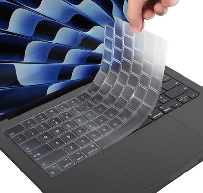 CaseBuy Premium MacBook Air 13 M4 Keyboard Cover for MacBook Air 13.6 inch | with M5 M4 M3 Chip A3449 A3240 A3113 2026 2025, TPU Protector Skin, Anti Dust & Spills (Not Fit Air 13 M1 A2179 A2337),Clear - size: MacBook Air 13.6"(2022-2026)