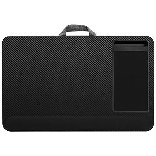 LapGear Home Office Pro Lap Desk with Wrist Rest, Mouse Pad, and Phone Holder - Black Carbon - Fits Up to 15.6 Inch Laptops - Style No. 91498