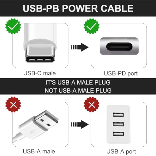 USB C to DC 5.5mm x 2.1mm Power Cable Cord, USB C Input to DC 12V Out Charging Cable, Work with PD Charger and PD Power Bank, Output DC 12V 3A MAX 36W - size: USB to DC 12V