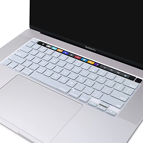 MOSISO Keyboard Cover Compatible with MacBook Pro 13 inch M2 M1 | 2023-2020 A2338 A2289 A2251&Compatible with MacBook Pro 16 2020 2019 A2141 Touch ID, Protective Silicone Skin, Baby Blue - color: Baby Blue