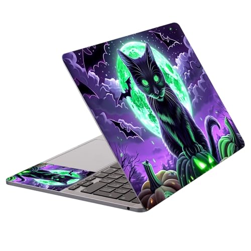 Universal Laptop Protective Skin,Trim-to-Fit Vinyl Sticker for 13–16 Inch Laptop,MacBook,Tablet & Notebook,Scratch-Proof Waterproof Cover,Black Cat Halloween - color: Black Cat Halloween