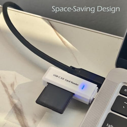 Micro SD Card Reader, 5Gbps 2-in-1 USB C Memory Card Reader for Digital Camera, SD Card Viewer with Dual Slot for SD, SDHC, SDXC, Micro SD, MicroSDHC, Micro SDXC, MMC, RS-MMC, TF Card (White) - color: USB-C 3.0 White