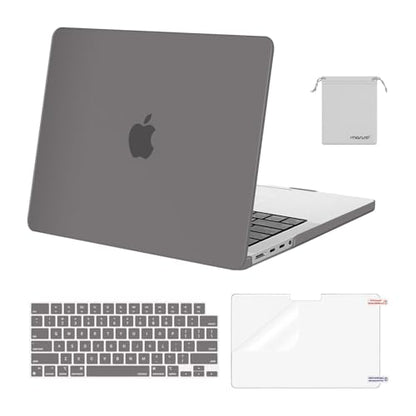 MOSISO Compatible with MacBook Pro 14 inch Case M5 2026 M4 2025 M3 M2 M1 2024-2021 A3427 A3426 A3434 A3112 A3185 A3401 A2918 A2992 A2779 A2442,Hard Case&Keyboard Skin&ScreenFilm&Pouch, Gray - color: Gray