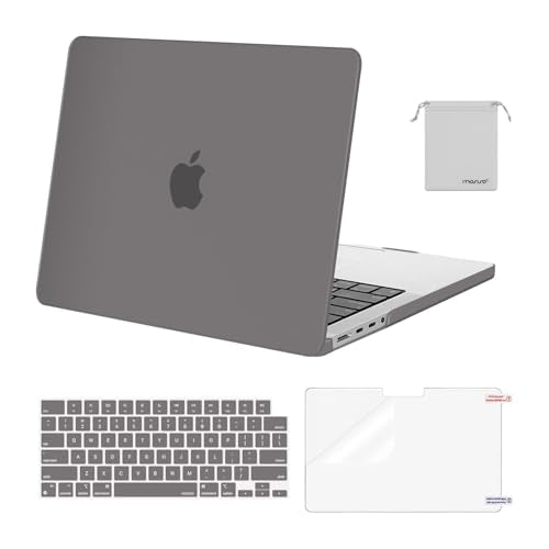 MOSISO Compatible with MacBook Pro 14 inch Case M5 2026 M4 2025 M3 M2 M1 2024-2021 A3427 A3426 A3434 A3112 A3185 A3401 A2918 A2992 A2779 A2442,Hard Case&Keyboard Skin&ScreenFilm&Pouch, Gray - color: Gray