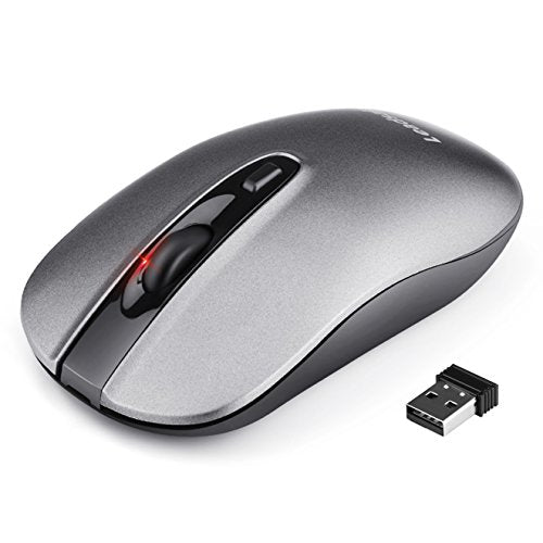 Leadsail Rechargeable Wireless Computer Mouse, 2.4G Portable Slim Cordless Mouse Less Noise for Laptop, Desktop, MacBook - Optical Mouse with 5 Adjustable DPI Levels - color: Grey