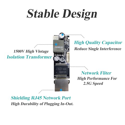2.5G Type C PoE Splitter 5V/4A, 48V PoE to USB-C 5V/4A 20W Output, 2.5Gbps Ethernet Comply IEEE802.3af/at, Plug and Play for Smart Home/Pi 4B/4B+ (TYPEC0504G) - style: TYPEC0504G-X TYPE-C 5V/4A