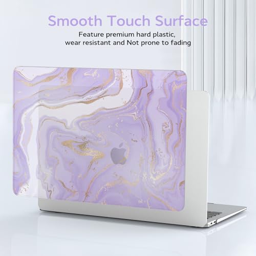 B BELK Compatible with MacBook Air 13 inch Case 2021 2020 2019 2018 M1 Chip | A2337 A2179 A1932, Plastic Laptop Hard Shell for MacBook Air 13.3 inch Case & Keyboard Cover &Screen Protector, Purple Marble - color: Purple Marble