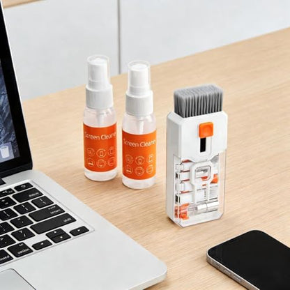 Ordilend Screen Cleaner Refill Kit for Keyboard Cleaning Kit Laptop Cleaner | Streak-Free Spray, for Computer, Phone, Pad, Includes Microfiber Cloth, 60ML