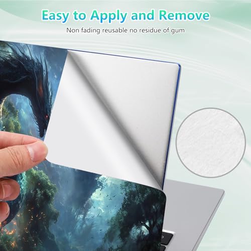Laptop Skin Sticker Decal 12"-15.6" Universal Laptop/Notebook/Netbook Vinyl - Waterproof Scratch Resistant,Fits HP Dell Lenovo MacBook,2 Free Wrist Pads,Easy Apply & Remove,Dragon Forest - color: Dragon Forest