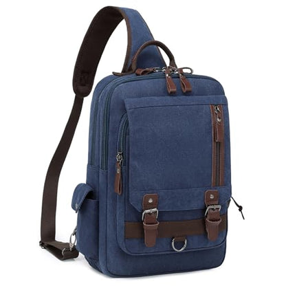 mygreen Canvas Cross Body Messenger Bag Shoulder Sling Backpack Travel Rucksack - color: Dark Blue-xl, size: X-Large