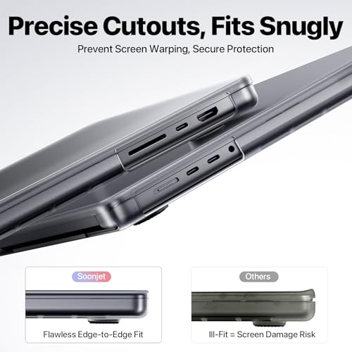 Soonjet Matte Case for MacBook Pro 14 inch M5 M4 M3 M2 M1 2026-2021 Laptop | Anti Cracking, Color Match, Space Gray Clear, Protective Hard Shell Cover, Fingerprint & Scratch Resistant, Ultra Thin Fit - color: Frosted Space Gray