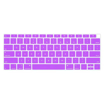 Se7enline for MacBook Air Keyboard Cover 13 inch 2018-2023 A1932 | Silicone Waterproof Dustproof Durable Washable Laptop Accessories US Layout 2023 2022 2021 2020 2019 2018,Purple - color: Purple