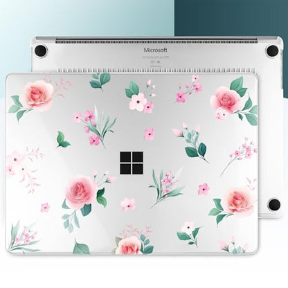 Batianda Artistic Case for Microsoft Surface Laptop 15 inch, Peach Rose | Fits Surface Laptop for Business 8th Edition 2026 & Surface Laptop 7 2024, 4-in-1 Accessories Bundle, Slim Durable Hard Shell - color: Peach rose
