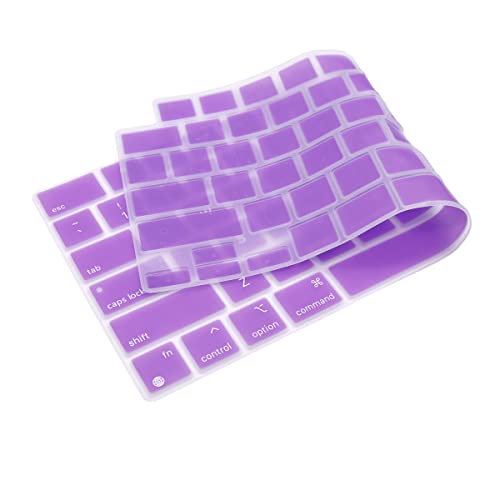 Se7enline Compatible with MacBook Keyboard Cover Skin for Mac Neo & Air 13/15 & Pro 14/16 inch (M5 M4 M3 M2 M1 A18 Pro) 2026/2025/2024/2023/2022/2021 Silicone Waterproof Dustproof Durable,Purple - color: Purple
