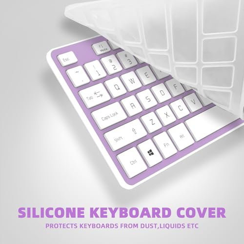 USB Wired Keyboard for Window,Comfortable Quiet Chocolate Keys, Durable Ultra-Slim Wired Computer Keyboard(QWERTY) for PC, Windows 11/10/8/7/XP/Vista KB1430 - color: purple