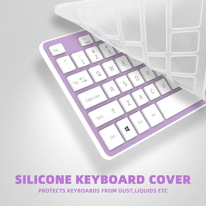 USB Wired Keyboard for Window,Comfortable Quiet Chocolate Keys, Durable Ultra-Slim Wired Computer Keyboard(QWERTY) for PC, Windows 11/10/8/7/XP/Vista KB1430 - color: purple