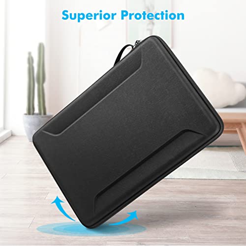 Fintie 15-16 Inch Sleeve Case for MacBook Pro, MacBook Air, Surface Laptop | 15.6 Inch HP Lenovo Dell Acer Samsung, Shockproof EVA Carrying Bag with Pockets, Protective Carrying Laptop Bag, Black - color: Black, size: 15 Inch