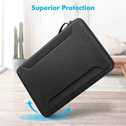 Fintie 15-16 Inch Sleeve Case for MacBook Pro, MacBook Air, Surface Laptop | 15.6 Inch HP Lenovo Dell Acer Samsung, Shockproof EVA Carrying Bag with Pockets, Protective Carrying Laptop Bag, Black - color: Black, size: 15 Inch