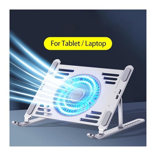 Laptop Stand - Aluminum Alloy Bracket with Cooling Fan Stand for Laptop 5 12.4 13.5 13.8 15 Inch(Moonlight Silver) - color: Moonlight Silver