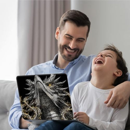 DEGDFSGR 12.1-15.6 Inch Universal Reusable Laptop Skin Sticker Decal, Waterproof Removable Protector for Notebook Cover, Scratch-Resistant Vinyl Cuttable Full Wrap Sticker, Dark Fantasy Dragon - color: Dark Fantasy Dragon
