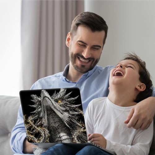 DEGDFSGR 12.1-15.6 Inch Universal Reusable Laptop Skin Sticker Decal, Waterproof Removable Protector for Notebook Cover, Scratch-Resistant Vinyl Cuttable Full Wrap Sticker, Dark Fantasy Dragon - color: Dark Fantasy Dragon